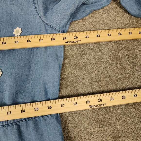 Gerry Weber Women's Tunic Sz 10 Blue Tencel Denim Upcycled Bohemian Cottagecore - Picture 8 of 9